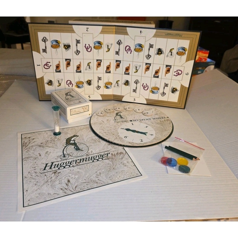 VINTAGE Huggermugger Board Game Golden 1989 Mystery Word Game Complete